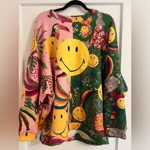Farm Rio x 🙂 Smiley 🙂 Printed Crew Neck Tunic – Size Large